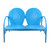 47-Inch Outdoor Retro Tulip Steel Loveseat, Sky Blue - IMAGE 1