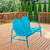 47-Inch Outdoor Retro Tulip Steel Loveseat, Sky Blue - IMAGE 2