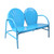 47-Inch Outdoor Retro Tulip Steel Loveseat, Sky Blue - IMAGE 3