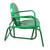 Outdoor Retro Metal Tulip Glider Patio Chair, Green - IMAGE 4