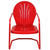 34" Outdoor Retro Metal Tulip Armchair, Red - IMAGE 3