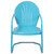 34" Outdoor Retro Metal Tulip Armchair, Sky Blue - IMAGE 3