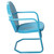 34" Outdoor Retro Metal Tulip Armchair, Sky Blue - IMAGE 4