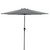 9ft Solar Lighted Outdoor Patio Market Umbrella with Hand Crank and Tilt, Gray - IMAGE 1