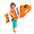 Inflatable Clown Fish Swimming Kickboard - 39" - Orange and White - IMAGE 3
