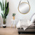 21" Beige Round Modern Mirror With Woodgrain Finish - IMAGE 2