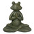 14" Gold Verdigris Yoga Frog Outdoor Garden Statue - IMAGE 1