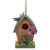 10" Brown and Green Hanging Birdhouse with Butterflies Outdoor Garden Decor - IMAGE 1