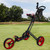48" Black and Red Easy Folding 3 Wheel Golf Bag Push Cart - IMAGE 2