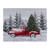 8" Lighted Christmas Tree in a Red Truck Tabletop Canvas Art - IMAGE 1