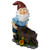 20" Blue and Brown Wheelbarrow Gnome Outdoor Garden Statue - IMAGE 1
