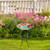 18" Pastel Pink and Blue Flowers Hand Painted Glass Outdoor Patio Bird Bath - IMAGE 2