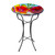 18” Multi-Colored Hand Painted Glass Floral Pattern Outdoor Patio Bird Bath - IMAGE 1