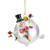 4.25" Round Snowman with Black Top Hat Glass Christmas Ornament - IMAGE 2