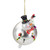 4.25" Round Snowman with Black Top Hat Glass Christmas Ornament - IMAGE 3