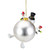 4.25" Round Snowman with Black Top Hat Glass Christmas Ornament - IMAGE 5