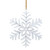 5.5" Silver and White Metal Snowflake Christmas Ornament on Jute Rope - IMAGE 1