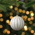 Gold Striped Christmas Glass Ball Ornament - 4" - White and Gold - IMAGE 2