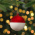 Shiny and Matte Christmas Glass Ball Ornament - 3.5" - Red and White - IMAGE 2