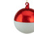 Shiny and Matte Christmas Glass Ball Ornament - 3.5" - Red and White - IMAGE 4