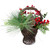 15" Eucalyptus Pine and Berry Artificial Christmas Grapevine Basket - IMAGE 4