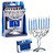Silver Miniature Menorah Set with Candles 5.5 Inches - IMAGE 3
