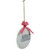 4.5" White and Red Merry Christmas Ornament with a Bow - IMAGE 3