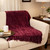 Textured Woven Knit Chenille Throw Blanket with Fringe - 50" x 60" - Burgundy Red - IMAGE 1