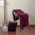 Textured Woven Knit Chenille Throw Blanket with Fringe - 50" x 60" - Burgundy Red - IMAGE 2