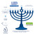 11.5-Inch Blue Star of David Hanukkah Menorah LED Bulbs - IMAGE 3