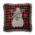 Buffalo Plaid Snowman Square Throw Pillow - 18" - Red and Black - IMAGE 1