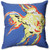 18" Blue Gold Fish Square Throw Pillow - IMAGE 1
