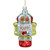 5" Silver and Green Robot Hanging Glass Christmas Ornament - IMAGE 1