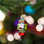 5" Silver and Green Robot Hanging Glass Christmas Ornament - IMAGE 2