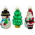 Set of 3 Holiday Figurines Glass Christmas Ornaments 3" - IMAGE 5