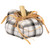 Plush Plaid and Jute Pumpkin Fall Harvest Decoration - 6.5" - White and Black - IMAGE 2