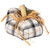 Plush Plaid and Jute Pumpkin Fall Harvest Decoration - 6.5" - White and Black - IMAGE 4