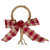 15" Pine and Red Jingle Bell Christmas Door Hanger with Plaid Bow - IMAGE 4