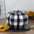 7" Black and White Buffalo Plaid Fall Harvest Tabletop Pumpkin - IMAGE 2