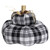 6.5" Black and White Plaid Stacked Fall Harvest Tabletop Pumpkin - IMAGE 1