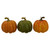 Set of 3 Orange and Green Artificial Fall Harvest Pumpkins 4" - IMAGE 1