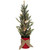 16" LED Lighted Red Potted Artificial Tabletop Iced Christmas Tree Decoration - Clear Lights - IMAGE 1