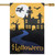 Spooky House Halloween Outdoor House Flag with Bats and Witch 28" x 40" - IMAGE 1
