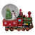 8.5" Green and Red Christmas Train Snow Globe - IMAGE 3