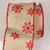 Natural Red and Beige Burlap Snowflake Wired Craft Ribbon 4" x 10 Yards - IMAGE 1