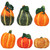 Mini Pumpkins and Gourds Ceramic Fall Harvest Decorations - 3.5" - Set of 6 - IMAGE 2