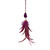 9" Plum Red Feather and Gemstone Pendant Christmas Ornament - IMAGE 3