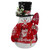 Snowman with Shovel  and Top Hat Christmas Figure - 12.5" - White and Red - IMAGE 1