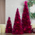 18-Inch Plum Feather Cone Table Top Christmas Tree with Glitter - IMAGE 2