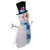 32" Lighted White and Blue Chenille Snowman Outdoor Christmas Decoration - IMAGE 3